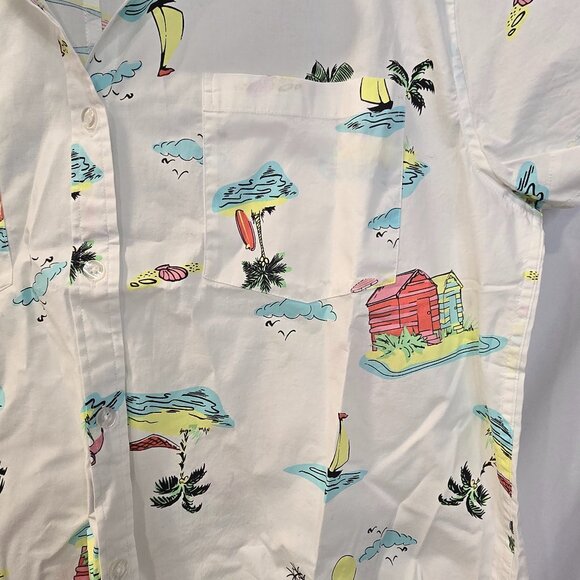 NWT Fresh Produce Button-up Shirt Beahkeen Oxford Camp Size Medium - Picture 2 of 7